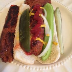 A picture of Vegetarian Hot Dog.