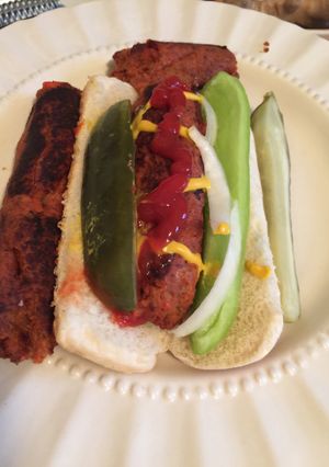 A picture of Vegetarian Hot Dog.