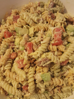 A picture of Chicken-Bacon-Ranch Pasta Salad.