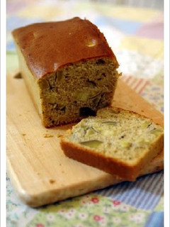 A picture of Sweet Potato Pound Cake with 'Kuromitsu' Brown Sugar Syrup.