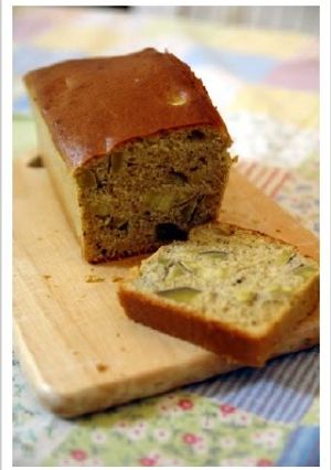 A picture of Sweet Potato Pound Cake with 'Kuromitsu' Brown Sugar Syrup.
