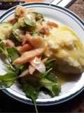 Camarones al ajillo con vegetales mixtos