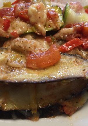 Una foto de Lasaña de verduras 3 quesos (vegetariana)