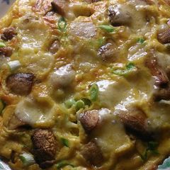 A picture of Mushroom and stilton omelette.
