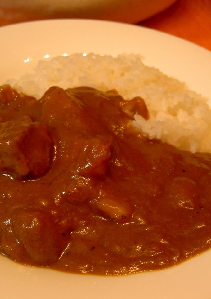 A picture of Storebought Curry Roux with a Twist! Very Satisfying Chicken Curry.