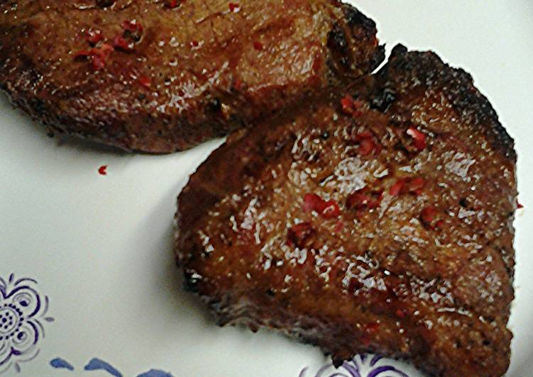 Recipe of Ultimate Pink pepper berry steak