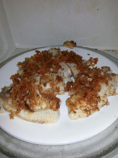 A picture of GF Parmesean crusted Tilapia.