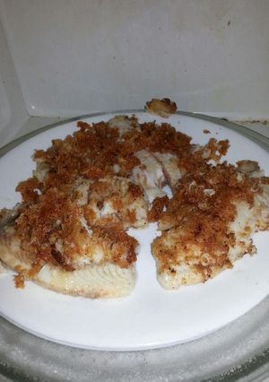 A picture of GF Parmesean crusted Tilapia.