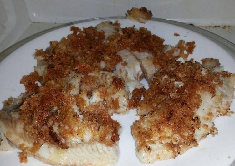 Easiest Way to Make Super Quick Homemade GF Parmesean crusted Tilapia