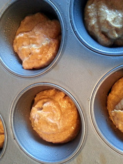 A picture of Pumpkin Almond Muffins.