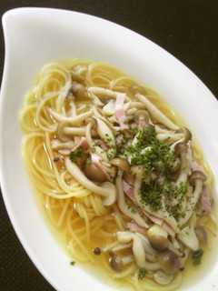 A picture of Light Soup Pasta Made with Soup Stock Cubes.