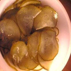 Easy Pickled Cucumbers in 5 Minutes A picture of Easy Pickled Cucumbers in 5 Minutes.