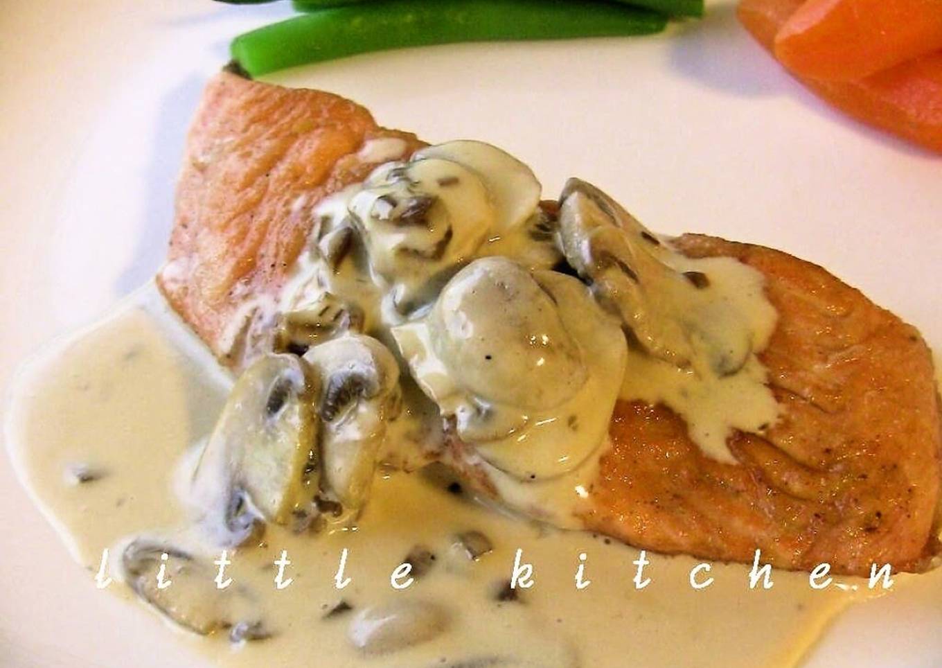Pan Fried Salmon with Japanese Style Cream Sauce