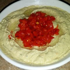 A picture of Zucchini and chickpea hummus.