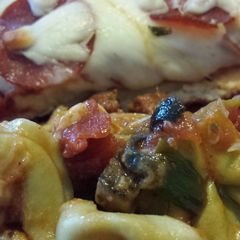 A picture of Sultan Sausage/Spinach Tortellini Bake -halal friendly.