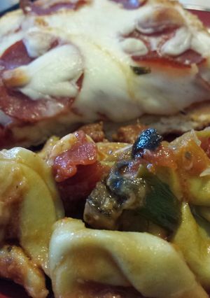 A picture of Sultan Sausage/Spinach Tortellini Bake -halal friendly.