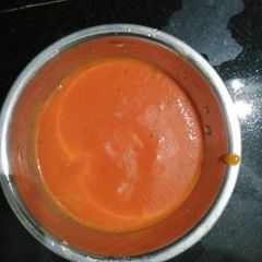 A picture of Beatroot and carrot soup.
