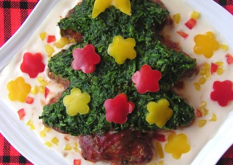 Recipe of Homemade Christmas Tree Hamburger Steak