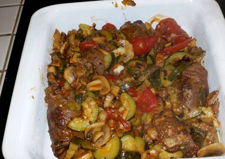 Recipe of Quick Braciole with chunky tomato-mushroom  sauce