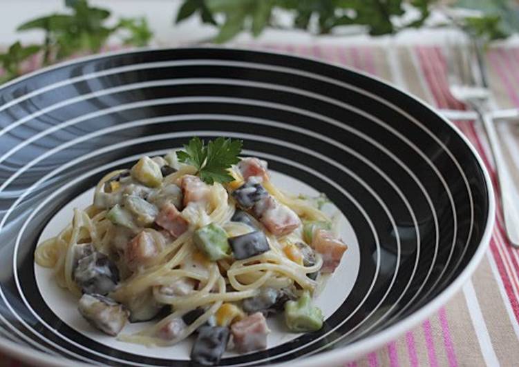 How to Cook Delicious Excellent! Eggplant and Bacon Cream Pasta