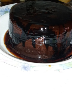 Una foto de FLAN DE CHOCOLATE Y NATA.👨🏽🍳
