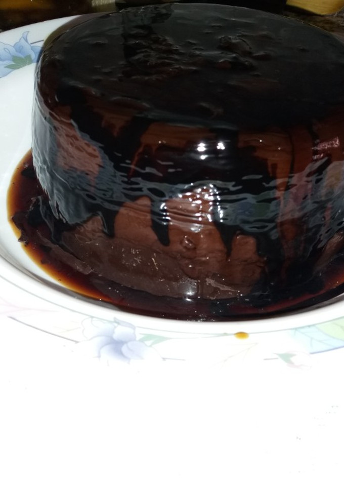 Una foto de FLAN DE CHOCOLATE Y NATA.👨🏽‍🍳