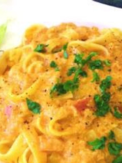 A picture of Golden Crab Sauce with Tagliatelle.