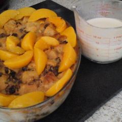 A picture of My Brandy Bread Pudding with Ice Cream Sauce 😉#ChristmasGift.