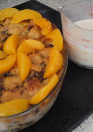 A picture of My Brandy Bread Pudding with Ice Cream Sauce 😉#ChristmasGift.