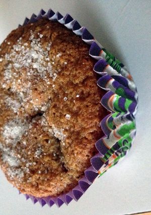 A picture of jazzy things cinnamon blueberry muffins.