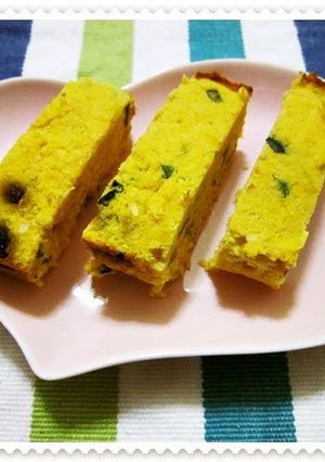 A picture of Okara, Soy Milk and Kabocha Cake.