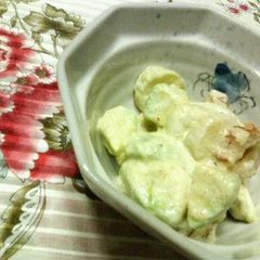 A picture of Chikuwa and Avocado Tossed in Spicy Mayonnaise.