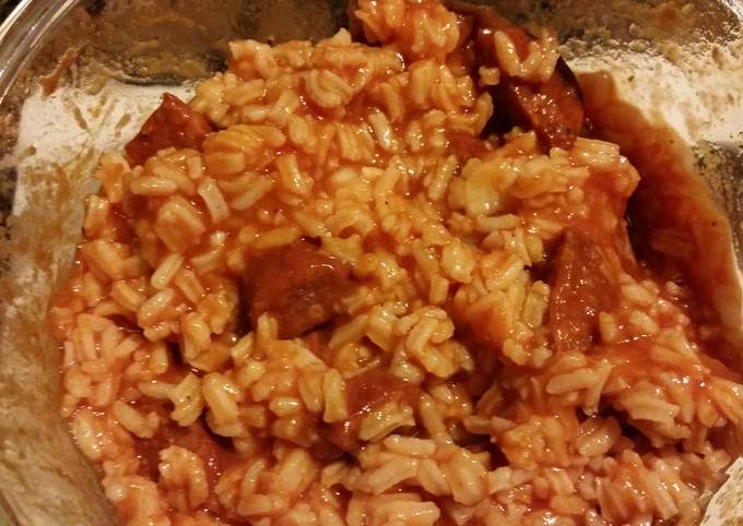 Recipe of Speedy Saucy Sausage and rice