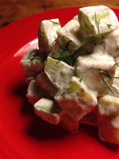 A picture of Cucumber Salad With Dill And Greek Yogurt.