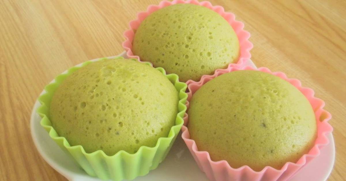 Make it with Rice Flour! Soft and Bouncy Matcha Steam Buns Recipe by