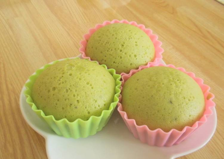 Make it with Rice Flour!  Soft and Bouncy Matcha Steam Buns