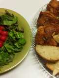 Simple Salad with chicken and garlic toast