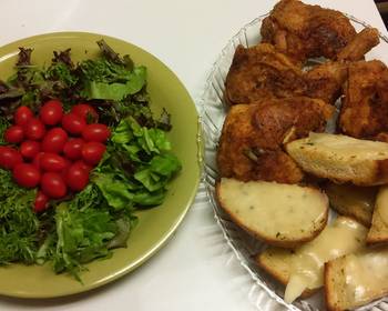 Best Recipe Simple Salad with chicken and garlic toast Savory Delicious