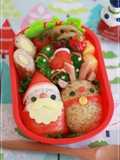 Christmas Character Bento with Santa Claus and a Reindeer