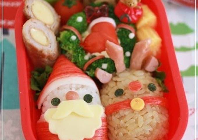 Christmas Character Bento with Santa Claus and a Reindeer