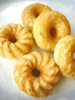A picture of Baked Okara Donuts in a Donut Maker.