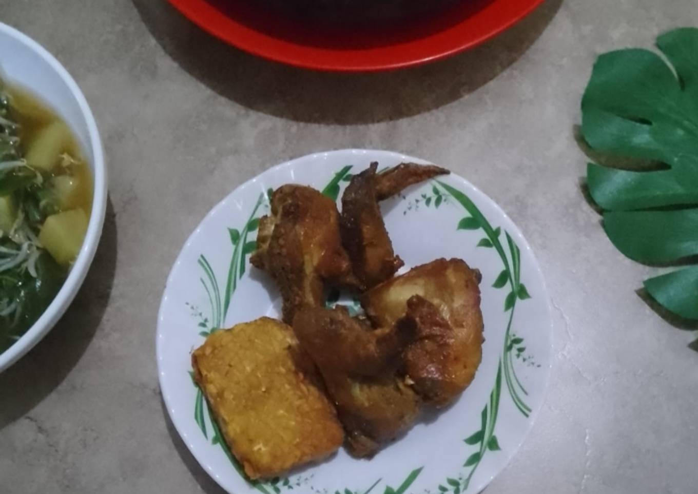 Ayam tempe goreng bumbu bawang merah