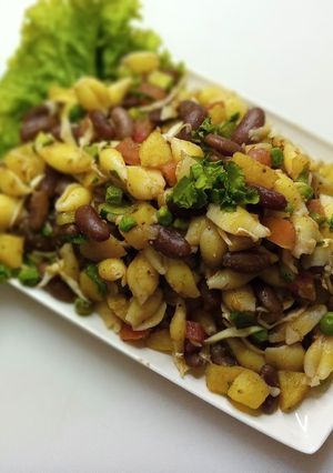 A picture of Italian Red Bean Pasta Salad.