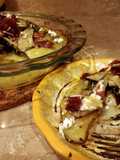 Potato pie stuffed with chicken, goat cheese and kale
