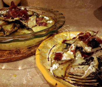 Ready to Serve Potato pie stuffed with chicken goat cheese and kale Delicious and Healthy