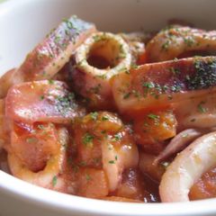 A picture of Easy Italian at Home: Squid with Tomatoes.