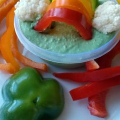 A picture of Vickys St Patricks Day Rainbow Veggies & Dip, GF DF EF SF NF.