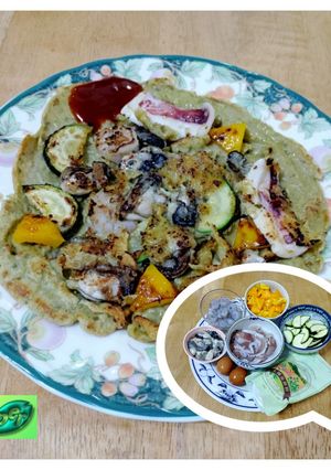 什錦海鮮煎餅 的食譜成品照片