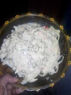 A picture of Fettuccine Chicken Alfredo(my version).