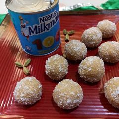 A picture of Caramel Coconut Ladoo.